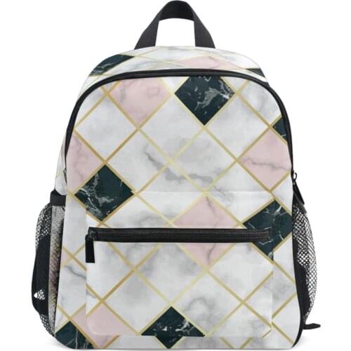 ALAZA Cute Kids Toddler School Bags Marbling printing Backpack Neoprene Kindergarten Schoolbag Girl Boys Bag Children Backpacks