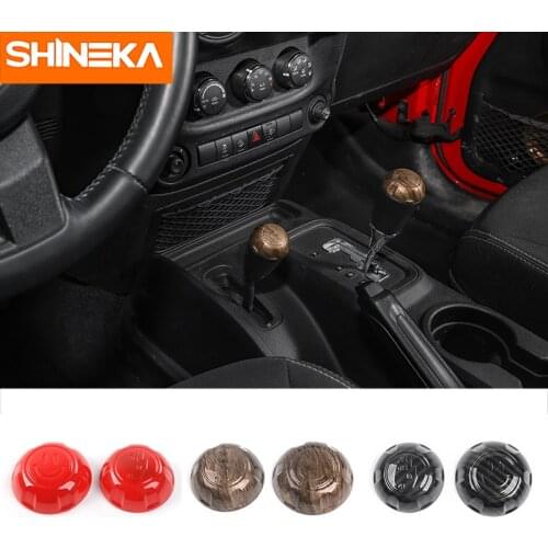 SHINEKA Handle Gear Shift Knob Shifter Handball Brake Cover Gear lever Decorative Cover Cap ABS for Jeep wrangler JK 2007-2017