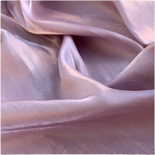 Width 59" Solid Comfortable Crystal Silk Satin Drape Fabric By The Half Yard For Dress Shirt Cheongsam Material