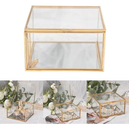 Jewellery Box Transparent Glass Room Glass Box Ring Box Wedding Ring Jewelry Earring Box Preserved Flower Decorative Box