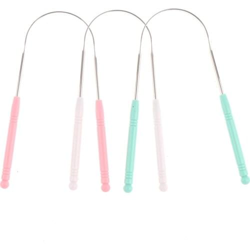 Tongue Scraper Stainless Steel Oral Tongue Cleaner Brush Tongue Toothbrush