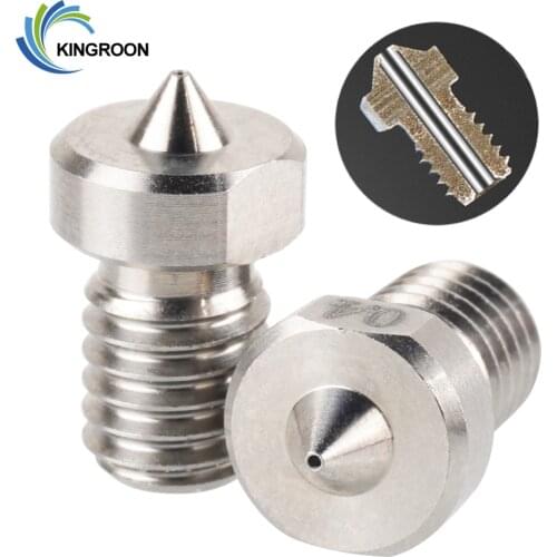 KINGROON E3D MK8 Nozzle Titanium Alloy Nozzles hardness metal Extruder Hotend Nozzle M6 Thread 0.4mm for 1.75mm filament