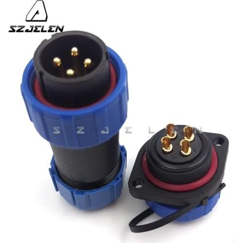SP2110/SY2113, electrical terminal led outdoor lighting waterproof connector with contacts, 4-pin plug and socket