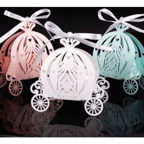 Married ferrero chocolate упаковка hollow carriage candy box wedding candy paper packaging gift box boite dragees de mariage