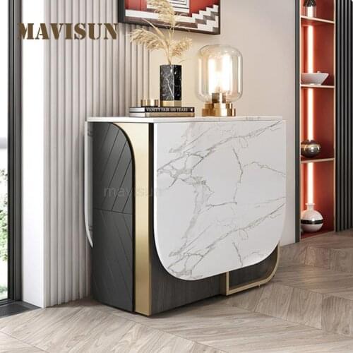 Light Luxury Folding Dining Table And Chair Combination Post-Modern Simple And Multifunctional Small Household Rock Board Table