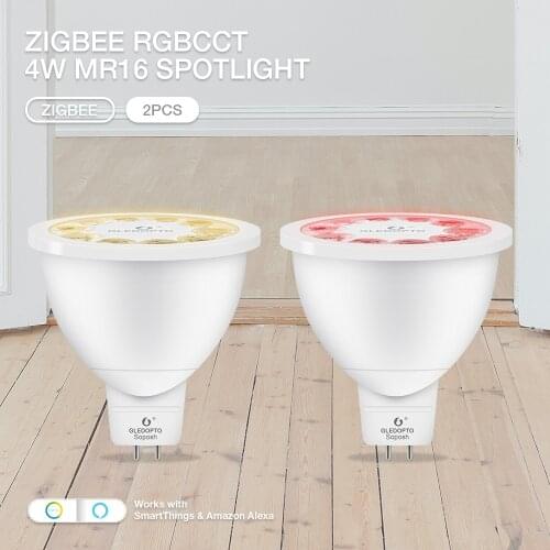 Gledopto Zigbee Warm White Cold White 2PCS LED Spotlight 12V 4W MR16 Suitable For Bedroom Kitchen Living Room Corridor