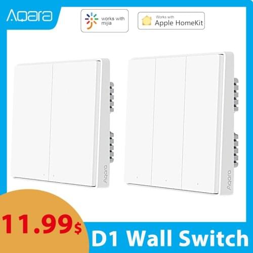 Aqara Smart Wall Switch D1 Zigbee Wireless Key WiFi Light Switches Remote Control Zero Line Fire Wire No Neutral For MI Homekit