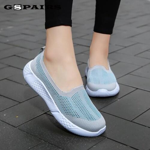 2020 Fashion Sneakers Women Flats Shoes Summer Breathable Mesh Casual Shoes Woman Slip-on Moccasin Flats Ladies Shoes Plus Size