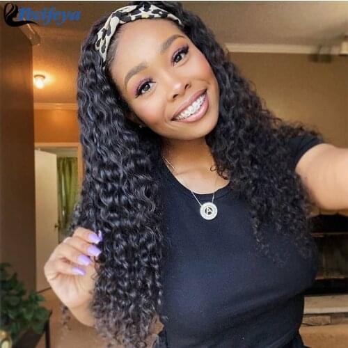 Deep Wave Headband Wig Curly Human Hair Wigs For Women Malaysian Deep Wave Headband Wig 100% Remy Deep Cuerly Human Hair Wigs