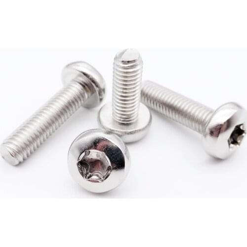 10/50pcs M2 M2.5 M3 M4 M5 M6 M8 304 A2-70 stainless steel GB2672 Six-Lobe Torx Pan Head Screw Bolt Six Lobe Round Length=3-80mm