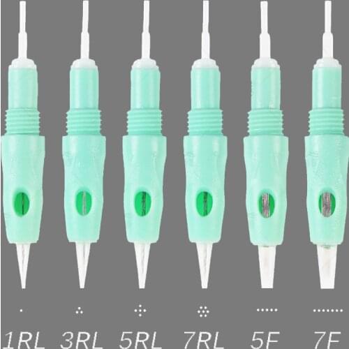 10/50pcs Sterilized 8mm Screw Green Microblading Tattoo Disposable Cartridges Needles For Charmant Princesse Machine Liberty Pen