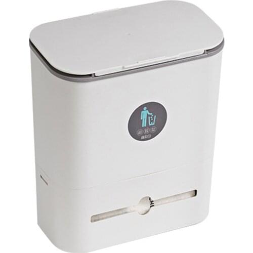 10L Wall Mounted Trash Can Hanging Sliding Lid Trash Can Waste Bin Kitchen Cabinet Door Hanging Trash Bin Garbage Car Trash Can