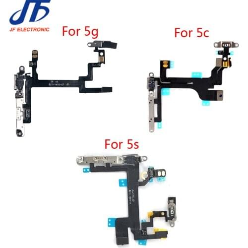 10pcs/lot Power Button Volume and Mute Button Flex Cable With Metal For iPhone 5 5g 5c 5s SE Power Flex Cable Replacement Part