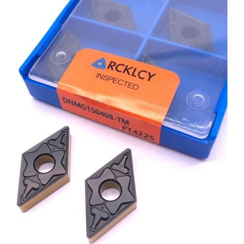 10pcs RCKLCY High Quality CNC Tools DNMG150408 TM FT4225 Lathe Tools External Turning Tool Carbide Insert For Steel