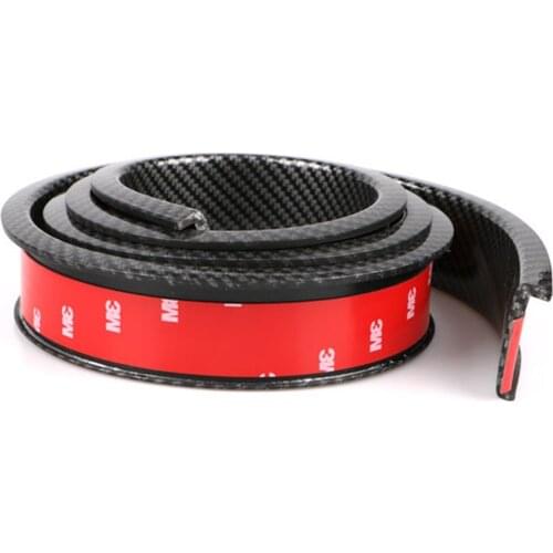2X 150cm Car Fender Flare Wheel Eyebrow Protector Lip Wheel-arch TrimProtector Lip Carbon Fiber or Black Color 4.5CM Width