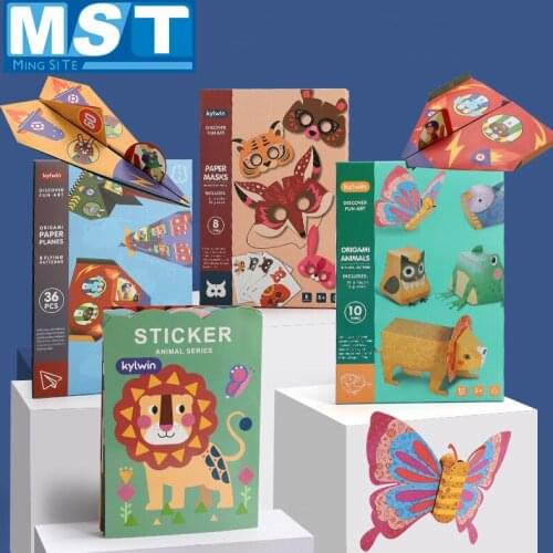 DIY 3D Cartoon Animals Paper Cutting Folding Toys Creative Educational Learning Art Painting Handmade Card Crafts For Children