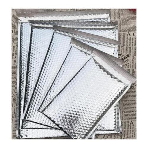 40Pcs Silver Foil Bubble Mailers Padded Envelopes Multi-Function Packaging Material Shipping Bags Bubble Mailing Envelope Bag