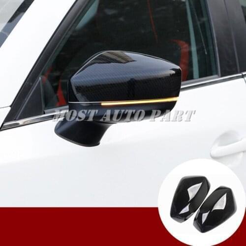 ABS Chrome Rearview Mirror Frame Trim Cover For Mazda CX-5 KF 2017-2019 Black/Silver Car accesories interior Car decoration