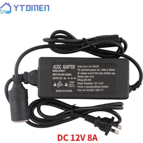 Car Power Adapter,DC 110V 220V To 12V 8A Car AC Charger, Car Cigarette Lighter Converter Inverter,220V 12V Lighter with EU Plug