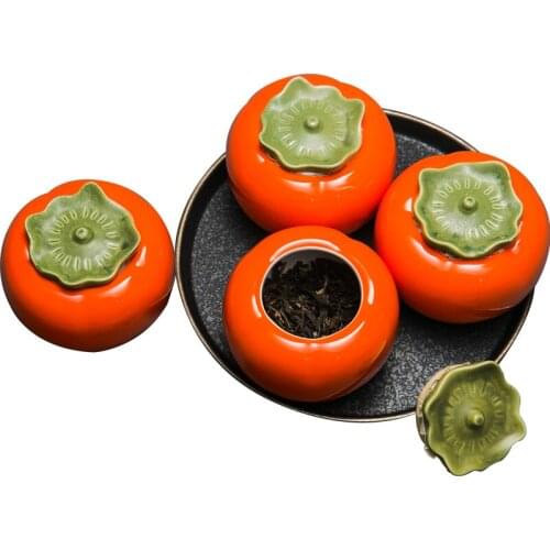 Persimmon Tea Caddy Persimmon Persimmon Seal Creative Tea Storage Goods Tea Pets Tea Tray Decoration Tea Set Accessories
