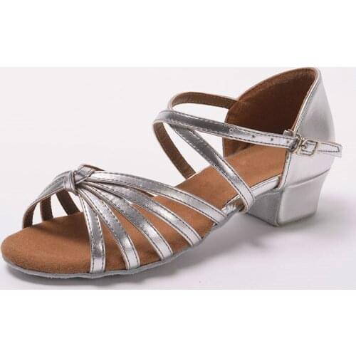 Kids Girl Children Dance Shoes Ballroom Dancing Soft Sole Shoes Gold Leopard Black Silver Latin Dance Shoes Hot Sale