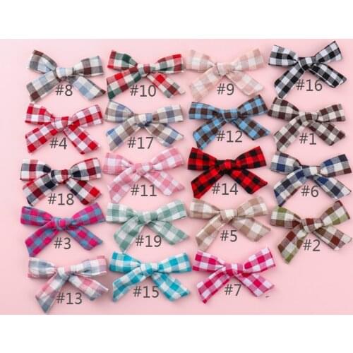 Hair Accessories Kids Linen Hair Bows For Girls Plaid Knot Hair Clips Baby Mini Hairpins Handmade Barrettes Headwear