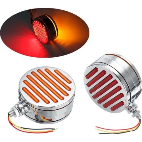 2PCS Truck Trailer Tractor 98 LED Red Amber Double Face Stop Tail Side Marker Indicators Light 12V Truck Light System