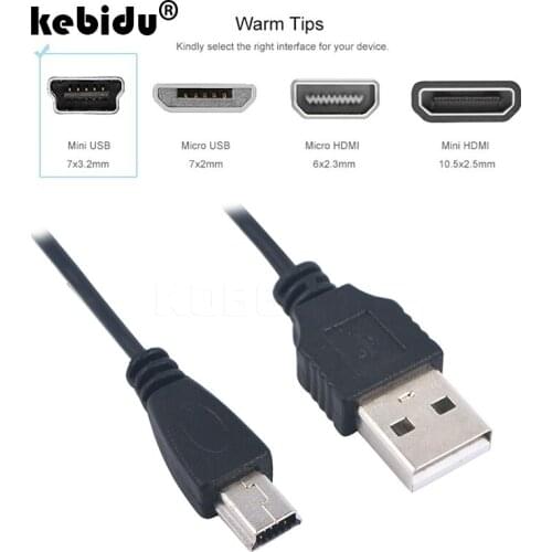 Kebidu NEW Mini USB 2.0 A Male to Mini 5 Pin B Charge Data Cable Adapter For MP3 Mp4 Player Digital Camera phone