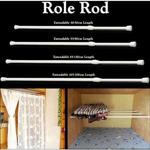 Curtain Rail Pole Rod Telescopic Tension High Carbon Steel Extendable For Bathroom UD88