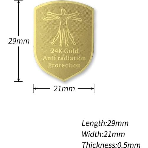 Mobile Phone Anti Radiation Stickers 24K gold RadiSafe 3G | 4G 5G EMR-F-P Protection50pcs/lot