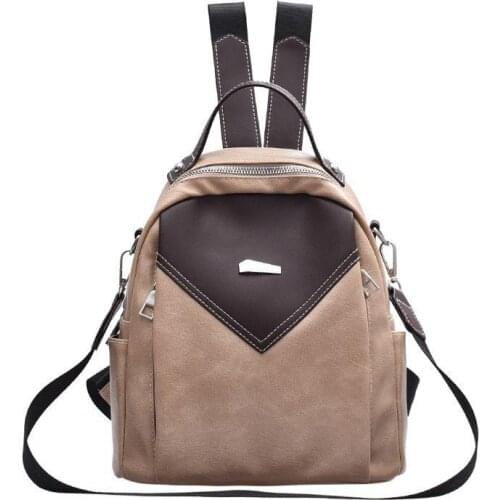 Fashion Ladies Backpack Luxury Designer Stitching Student School Bags 2021 Summer Women High Quality Leather Travel Backpacks