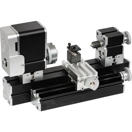 Powerful 60W Enhance Miniature Electroplated Metal Lathe for DIY Modelmaking in Maker Space 50MM Center Height