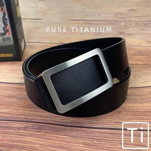 Non-fading Mens O Shaped Belt Buckle Super Light Allergy Real Cowhide 130 cm Length