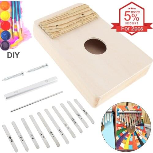 10 Keys Kalimba DIY Kit High Quality Basswood Thumb Piano Mbira Accessories for Handwork Painting Parents-child Campaign