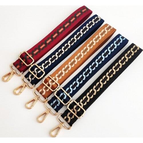 New Color Bag Chain Stripe Adjustable Bag Strap Long Shoulder Bag Parts One-shoulder Messenger Bag Strap for Crossbody Bag Belts