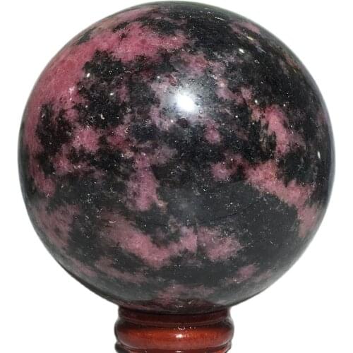 Natural Rhodonite Sphere Crystals Quartz Gift Reiki Healing Pink And Black Gemstones Ball Ornament For Home Wedding Decoration