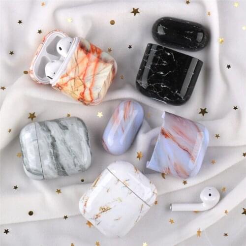 GTWIN Luxury Earphone Case For Airpods 2 1 Marble Pattern Cases Wireless Earphone Cover For Apple Airpods Shockproof Cover