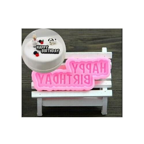 Happy Birthday Silicone Resin Clay Chocolate Mold Flower Fondant Cake Decoration Mold CakeCup Decoration Sugar Craft Tools