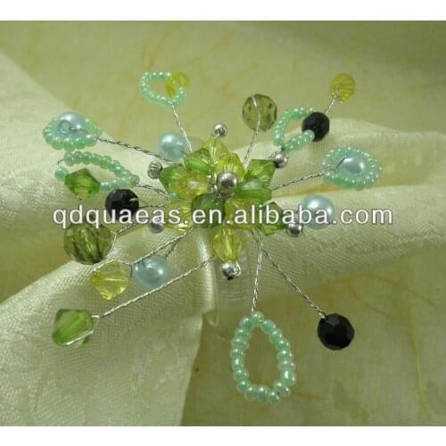 Napkin ring pearl flower beaded wedding , napkin holder