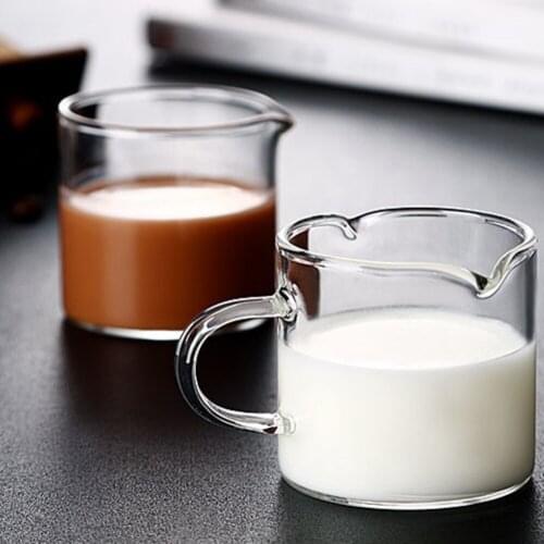 100ml Single/ Double Port Heat-resistant Wall Glass Cup for Coffee Juice Tea Transparent Water Mug Kitchen Drinkware