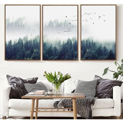 Living Room Decoration Canvas Painting Frosty Forest Hotel Club Home Decoration Hanging Oil Painting Porch Sofa Wall Painting