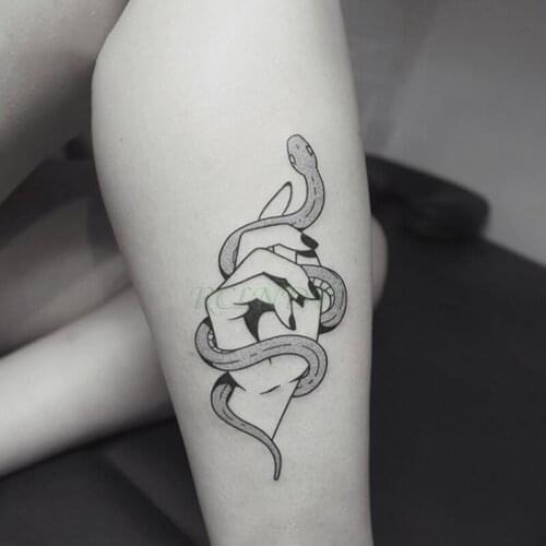 Waterproof Temporary Tattoo Sticker snake in hand cartoon animal tatto flash tatoo fake tattoos for men women
