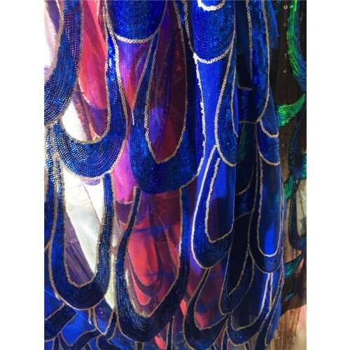 YG-690 African Net Lace Fabrics 5yard French Guipure Lace Fabric High Quality Nigerian Sequins Lace Fabric For Wedding Dresses