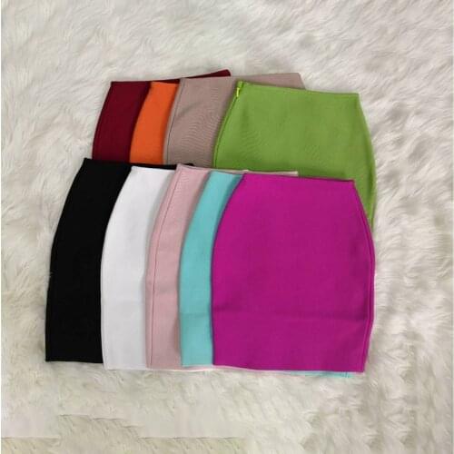 High Quality Bandage Skirt 2020 9 Colors Sexy Mini Bandage Skirt Free Shipping Black Woman Pencil Skirt Ladies Office Summer
