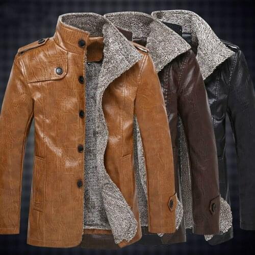 M-8XL Winter Men PU Leather Motorcycle Warm Jackets Men Faux Leather Jacket Jaqueta De Couro Masculina Men Fur Coat Dropshipping
