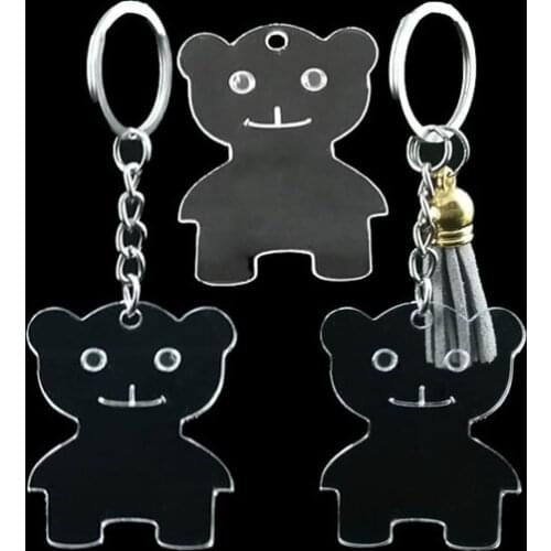 10PCS Clear Acrylic Crystal Cute Animals Shape Keychain Pendant Bear ,Mouse, Head Key Chain Ring Earrings necklace ornaments
