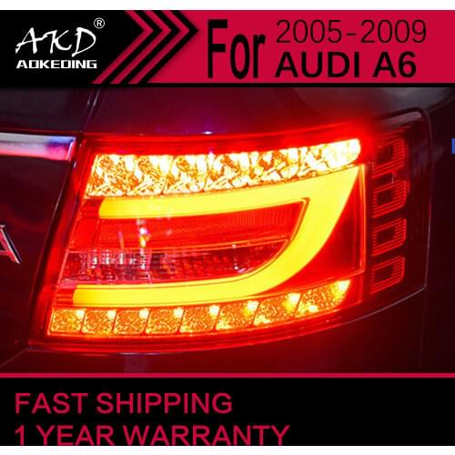 AKD Car Styling Tail Lamp for Audi A6 Tail Lights 2005-2009 A6 C6 LED Tail Light Signal LED DRL Stop Rear Lamp Accessories
