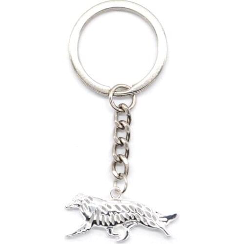 Fashion Lovers Alloy Dog Shaped Key Chains Women Border Collie Pendant Key Chains