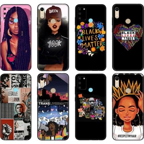 Black tpu Case For Honor 8a Prime 8s 9 10X Lite 9A 9C 9X Premium Pro 9S Case Cover Black lives matter