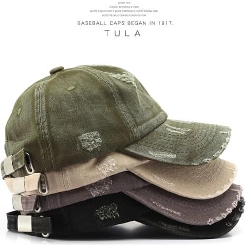Spring and Autumn Solid Color Hole Washed Cotton Cap for Men Women Gorras Snapback Baseball Caps Casquette Dad Hat Outdoors Cap